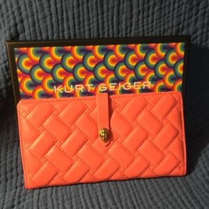 Kurt Geiger Coral Quilted Wallet, NIB.